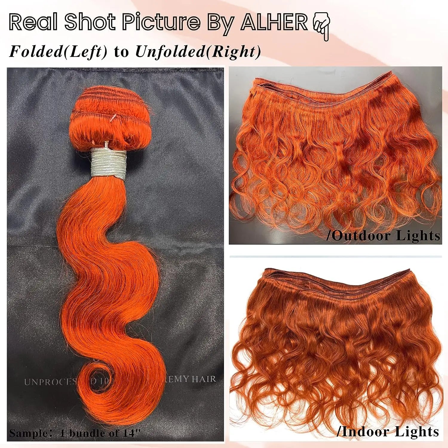 Orange Ginger Wave Hair