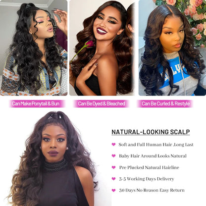 Wear Go Body Wave Glueless Wig ISEE Hair 13x4 Lace Front Wig Peruvian Hair 6x4 HD Lace Preplucked Human Wigs Ready To Go Pre Cut