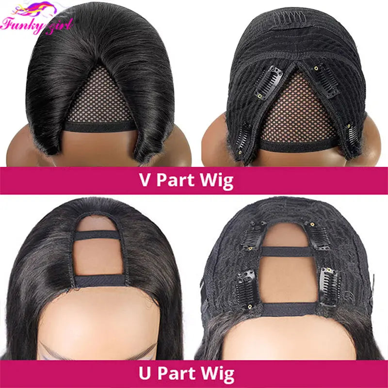 Body Wave U Part Wigs 100% Human Hair Brazilian Wavy Virgin Hair Wigs For Women Remy Hair Glueless Wigs 180% Density Cheap Wig