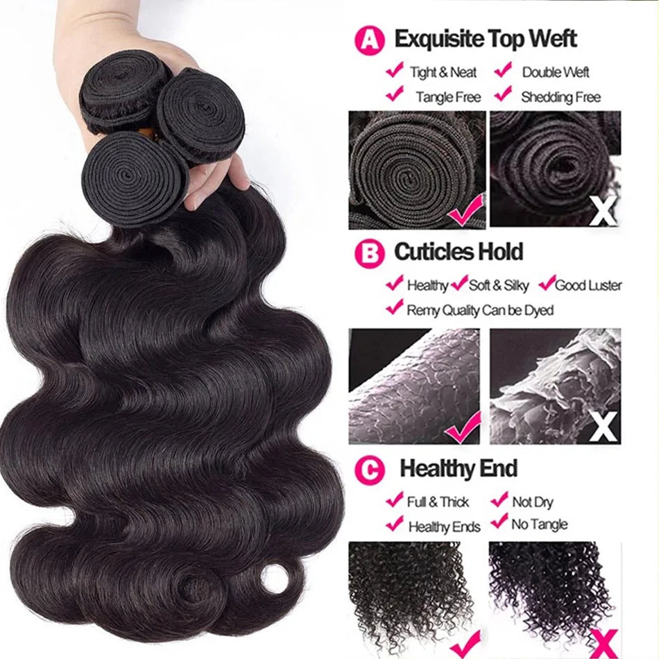 Brazilian Hair Weave Bundles Loose Body Wave 28 30 32&quot; 1 3 4 Bundles Virgin Remy Human Hair Bundles Raw Hair Extensions Tissage